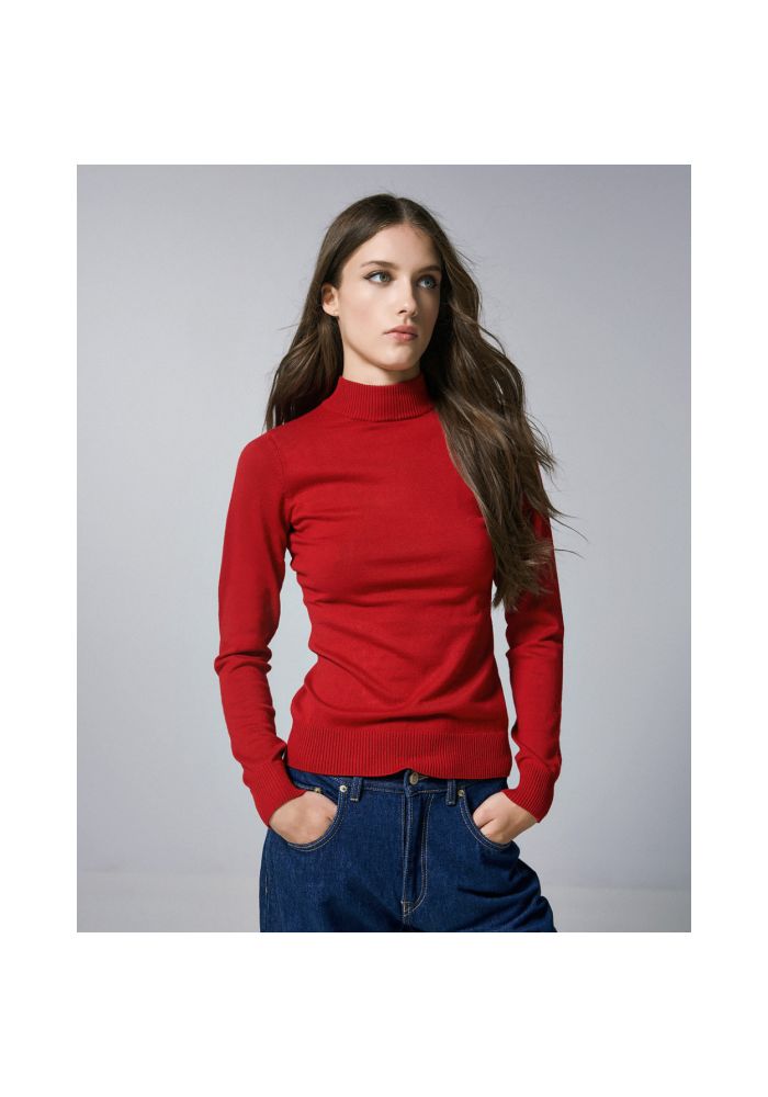 Access Fashion Μπλούζα πλεκτή ζιβάγκο μακρυμάνικη 54-8074