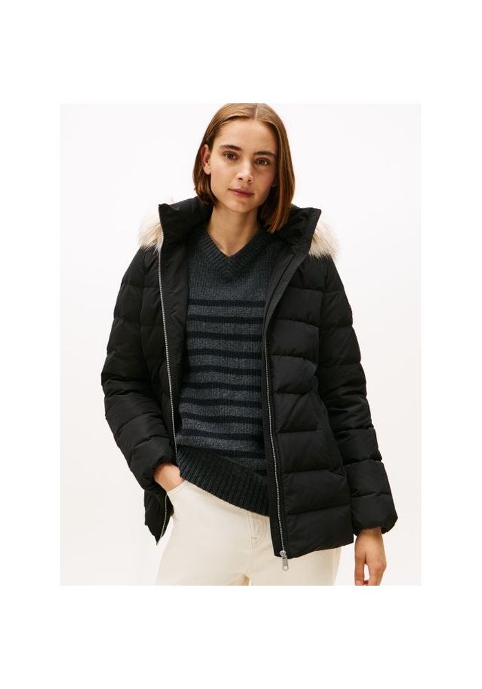 Tommy Hilfiger μπουφάν με συνθετική γούνα στην κουκούλα WW0WW47542 BDS