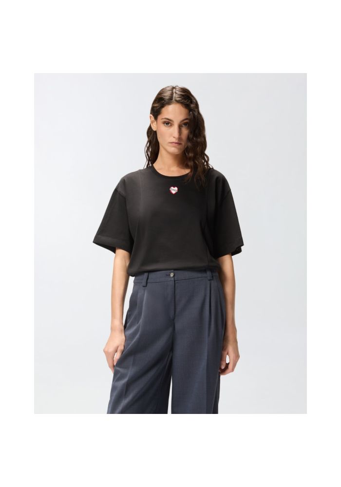 PINKO T-shirt με κέντημα καρδιάς 105665A2IBZ99