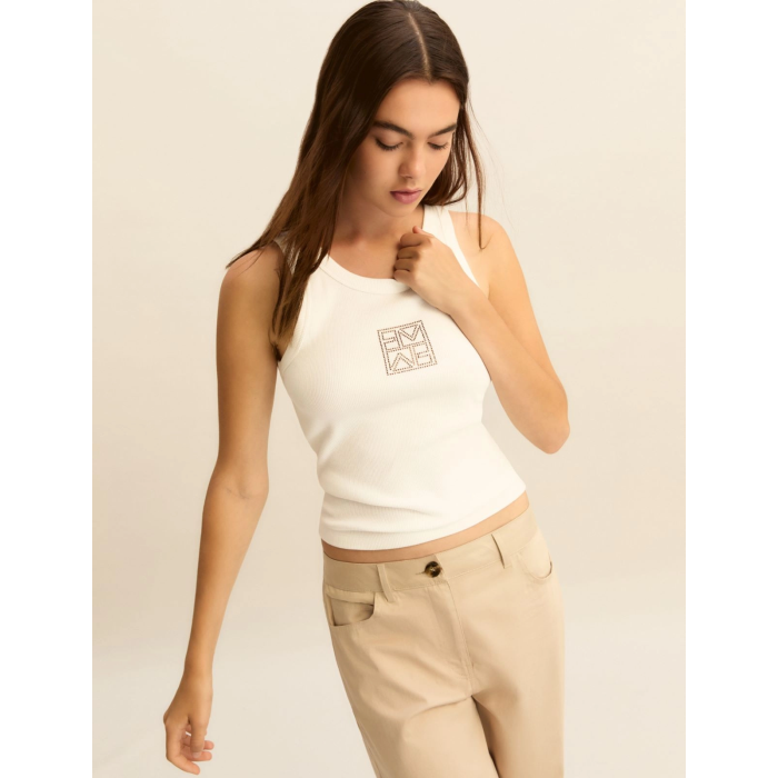 Emme/Marella γυναικείο τόπ με κέντημα EMMSESAMO 26159410412002