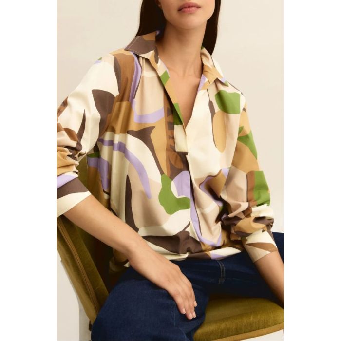 Emme/Marella μπλούζα ποπλίνα με τύπωμα Pontile 2615111221001