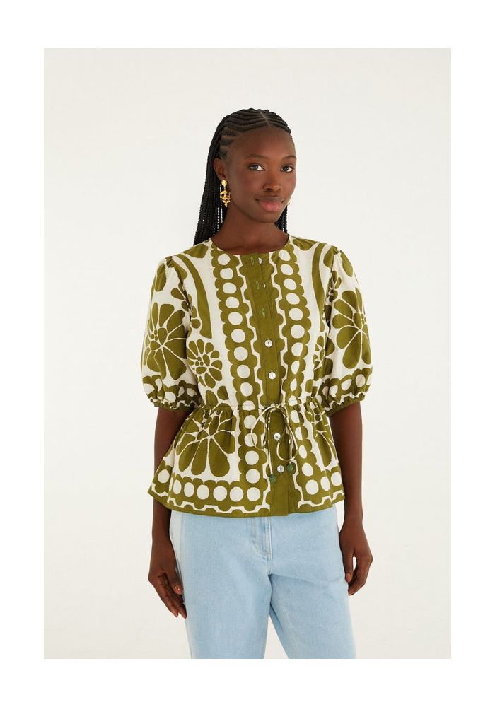 FARM RIO Μπλούζα Από Οργανικό Βαμβάκι Με Κορδόνι 344603