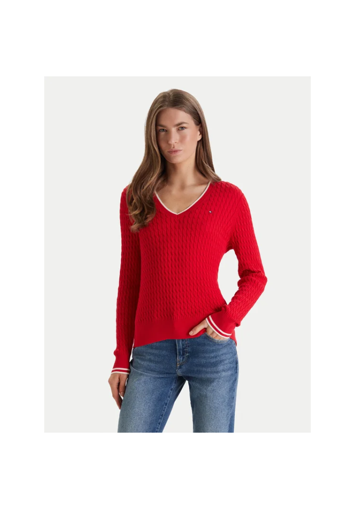 Tommy Hilfiger Γυναικείο βαμβακερό πουλόβερ WW0WW44987 0E9