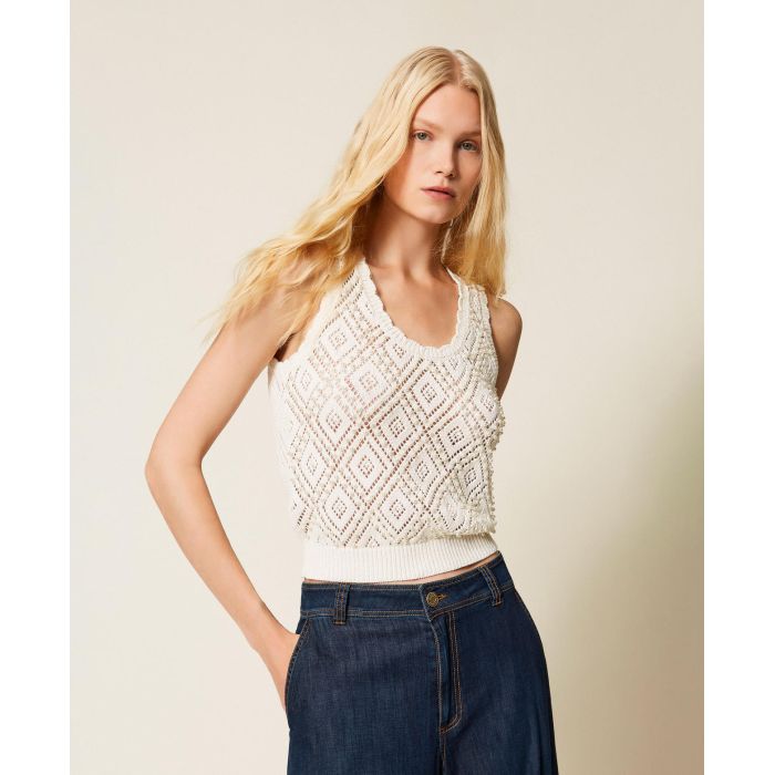 TWINSET πλεκτό τόπ με μοτίβο πέρλες 261TP320200059