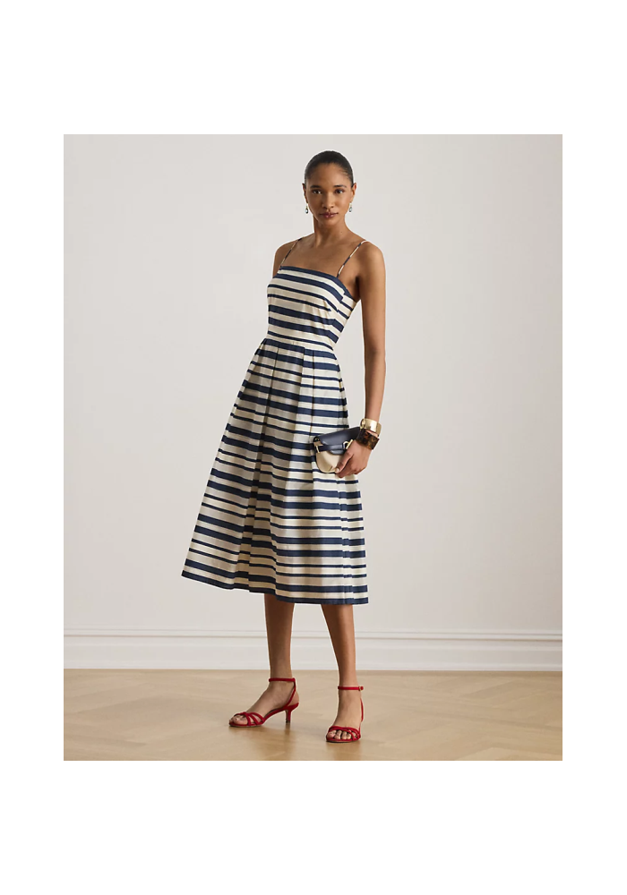 Lauren RalphLauren Φόρεμα Ριγέ σατέν αμάνικο κοκτέιλ 253P08699001