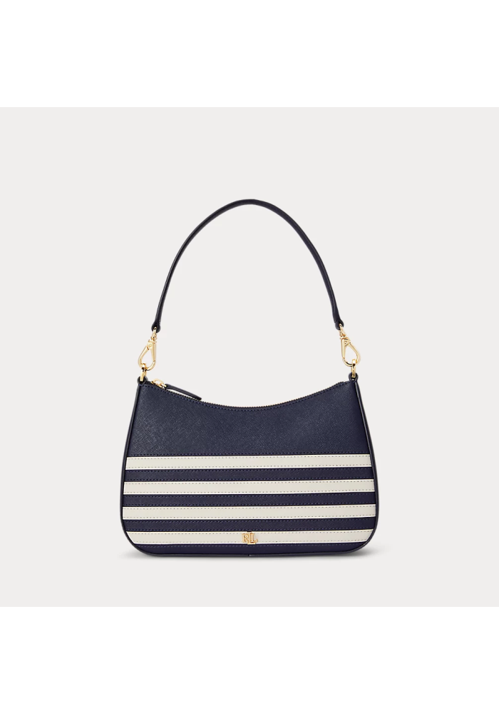 Lauren RalphLauren Ριγέ Δερμάτινη Μεσαία Τσάντα Danni 431934891011