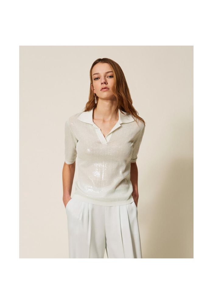 TWINSET Μπλούζα πόλο με πούλιες 261TP3300 13162